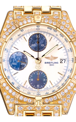 Часы Breitling Chronomat Gold Original White MOP Dial K13048 (13458) №2
