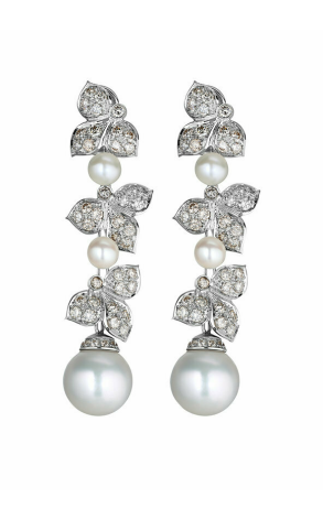 Серьги Giovanni Ferraris Pearl Diamonds Leaf Earrings (13437)