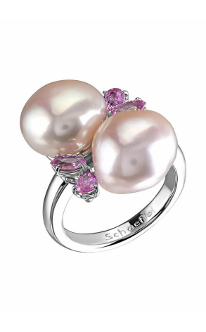 Кольцо Schoeffel White Gold Pearl and Pink Sapphire Ring S-202499 (13275)