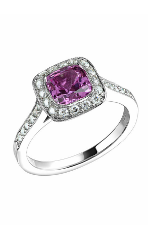 Ювелирное украшение  Tiffany & Co Soleste Ring Platinum 1.49 ct Pink Sapphire and Diamonds (13267)