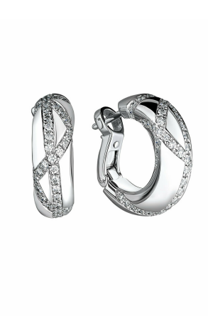 Серьги Chaumet Anneau White Gold Diamonds Earrings (13813)