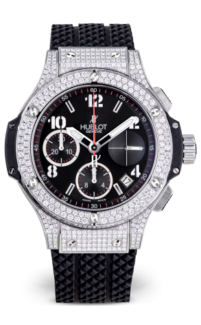 Часы Hublot Big Bang Stainless steel Chronograph Diamonds Rubber "СпецАкция" до 1-го мая 341.SX.130.RX.174 (14090)