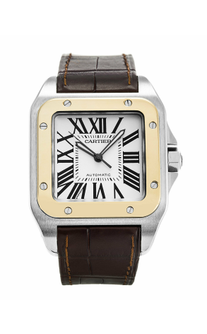 Часы Cartier Santos 100 XL Gold Steel White Roman Dial "СпецАкция" до 1-го мая 2656 (14235)