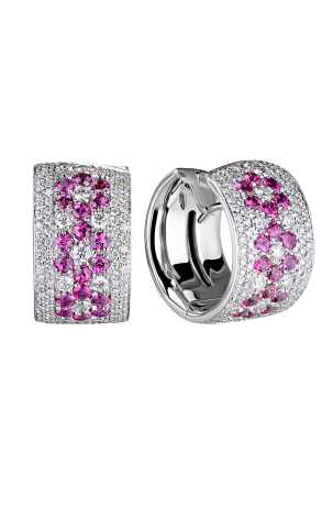 Серьги Giorgio Visconti White Gold Diamonds Ruby Earrings (14105)