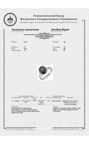 Кольцо  с танзанитом 8,70 ct (14329) №2