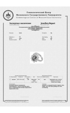 Кольцо  с танзанитом 2,00 ct и бриллиантами (14256) №2