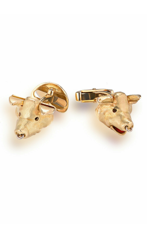 Запонки Deakin & Francis Yellow Gold Pig Head Cufflinks (15001)