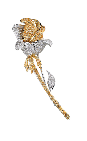 Брошь Picchiotti Yellow and White Gold Rose Brooch (15589)