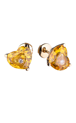 Серьги Chopard So Happy Diamonds Yellow Crystal Heart Earrings 83/6236 (16539)