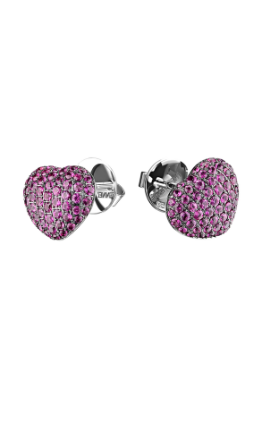 Серьги Theo Fennell White Gold Ruby Heart Earrings (16500)