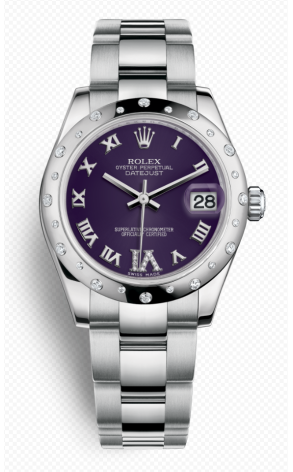 Часы Rolex Lady-Datejust 31 Blue Roman Dial Diamond Bezel 178344 (17237)