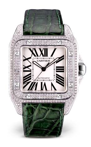 Часы Cartier Santos 100 XL Stainless Steel Diamonds W20073X8 (17421)