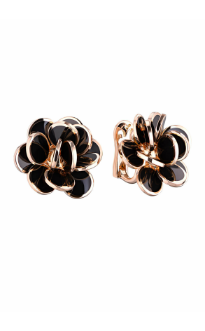 Серьги Chantecler Paillettes Pink Gold and Black Enamel Earrings 33620 (18393)