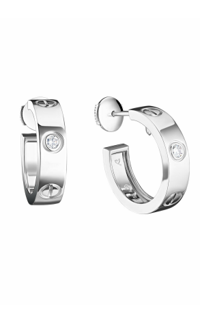 Серьги Cartier Love 2 Diamonds White Gold Earrings B8022800 (19049)