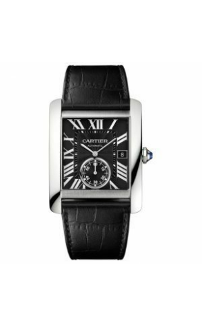 Часы Cartier Tank Mc 3589 Stainless Black Dial Men's Automatic W5330004 (19585)