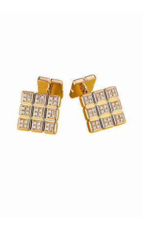 Запонки Chopard Yellow Gold Diamond Ice Cube Cufflinks 75/4099/0 (19765)
