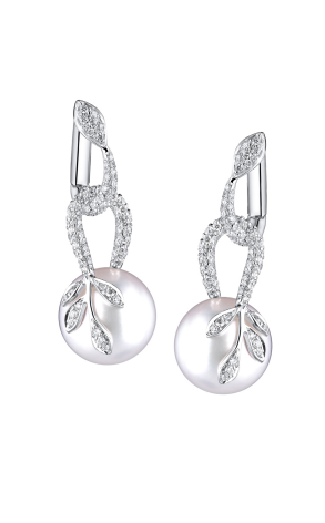 Серьги Mikimoto Olive Branch Akoya Pearl 12.0 mm Earrings (20264)