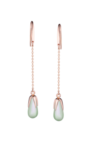 Серьги Pomellato Veleno Gold Green Quartz Long Drop Earrings (20965)
