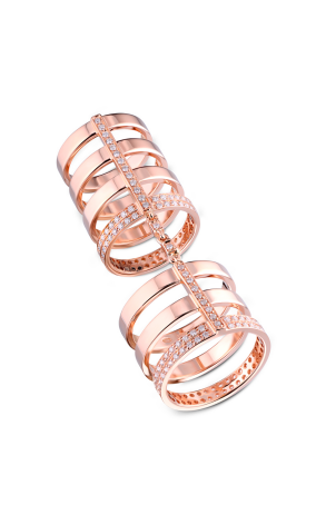 Кольцо Repossi Berbere Rose Gold 7 Row Diamonds Ring (20971)