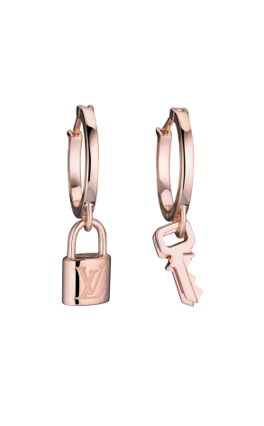 Серьги LouisVuitton Louis Vuitton Lockit Rose Gold Earrings (21344)