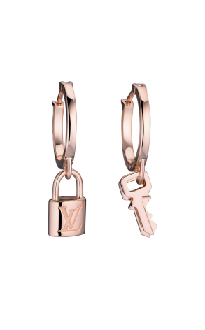 Серьги Louis Vuitton Lockit Rose Gold Earrings (21344)