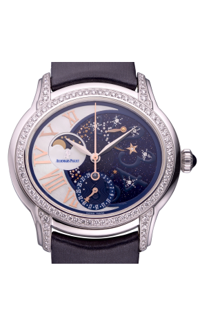 Часы Audemars Piguet Millenary Starlit Sky Moon Phase Automatic 18K White Gold Diamonds Satin Ladies Watch 77315BC.ZZ.D007SU.01 (21534) №2