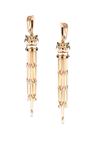 Серьги Cartier Panthère de Diamond Onyx Tsavorite Earrings (21266)