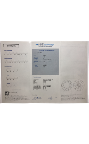 Пусеты HRD Antwerp с бриллиантами 0,90 F/VVS1 — 0,91 E/VVS2 HRD (21859) №2