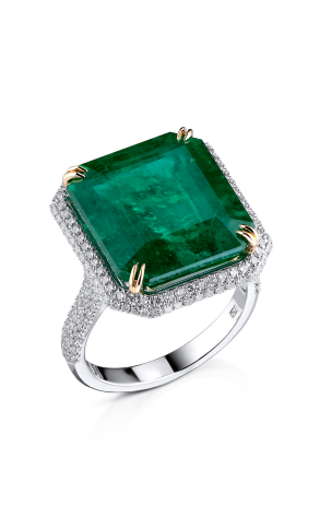 Кольцо Gubelin Brazil Green Emerald Ring 14.61 ct Gubelin (21617)