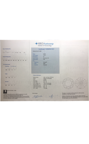 Пусеты HRD Antwerp с бриллиантами 1,01 F/VVS1 — 1,01 F/VVS1 HRD (22039) №3