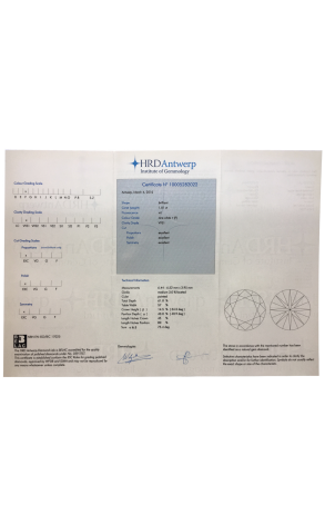 Пусеты HRD Antwerp с бриллиантами 1,01 F/VVS1 — 1,01 F/VVS1 HRD (22039) №2