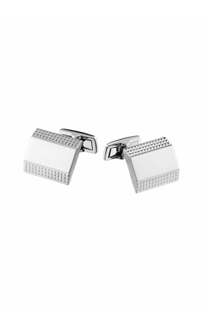 Запонки Piaget P White Gold Grooved Cufflinks (22037)