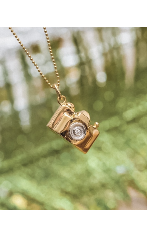 Подвеска Tiffany & Co Yellow Gold and Diamond Camera Pendant (19612) №3