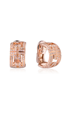 Серьги Bvlgari Parentesi Rose Gold Diamonds Earrings (22780)