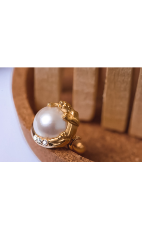 Кольцо Carrera y Carrera Panther Yellow Gold Pearl Ring (22953) №2