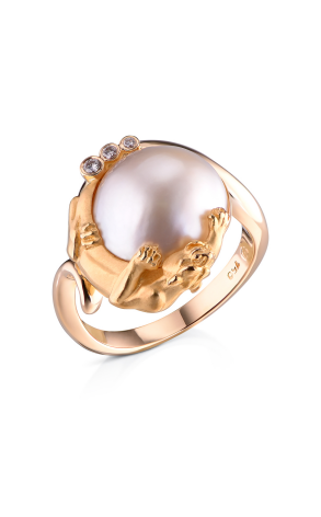 Кольцо Carrera y Carrera Panther Yellow Gold Pearl Ring (22953)