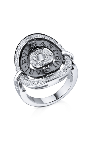 Кольцо Bvlgari Astrale Diamond Onyx White Gold Ring (23119)