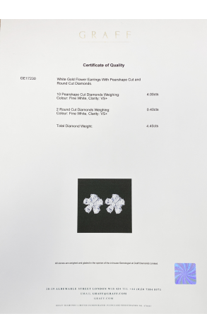 Серьги GRAFF Pearshape and Round White Diamond Flower Earrings 4.40 ct GE 17230 (23290) №2