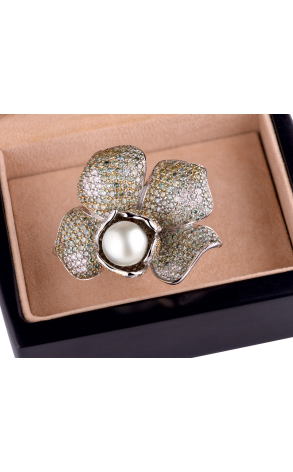 Кольцо Paolo Bongia Flower Diamonds Pearl Ring (23889) №4