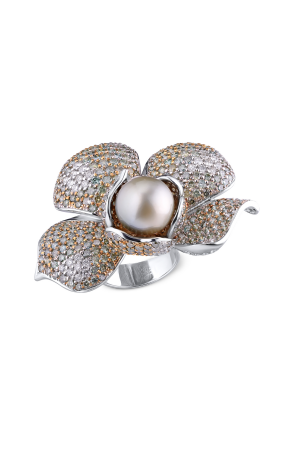 Кольцо Paolo Bongia Flower Diamonds Pearl Ring (23889)