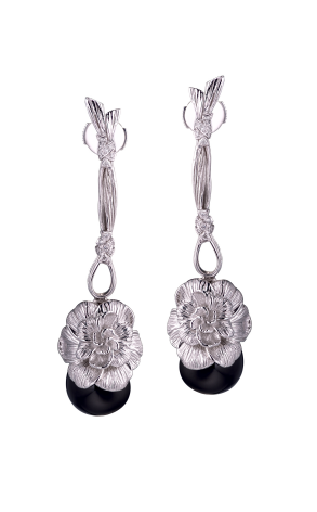 Серьги Carrera y Carrera Gardenias White Gold with Onyx and Diamonds Earrings DA11554-020708 (24130)