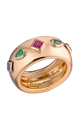 Кольцо Cartier Yellow Gold Multi-Gemstone Ring 1994 (24165)