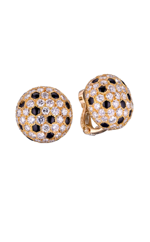 Серьги Cartier Vintage Panthere Diamonds and Onyx Earrings (24342)