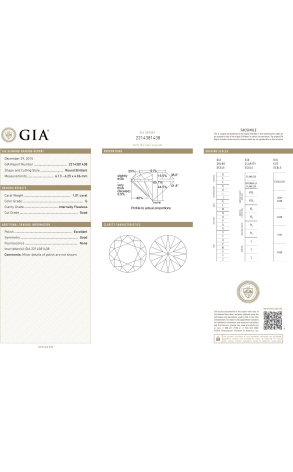 Пусеты GIA с бриллиантами 1,01 G/IF — 1,01 G/IF GIA (24406) №2