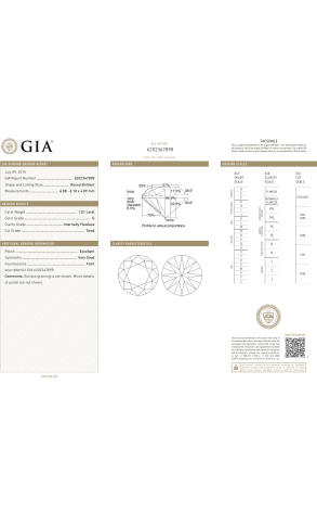 Пусеты GIA с бриллиантами 1,01 G/IF — 1,01 G/IF GIA (24406) №3
