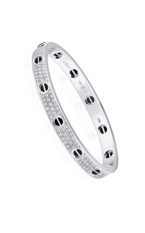 Браслет Cartier Love Diamond-Paved Ceramic Bracelet N6032417 (24355)