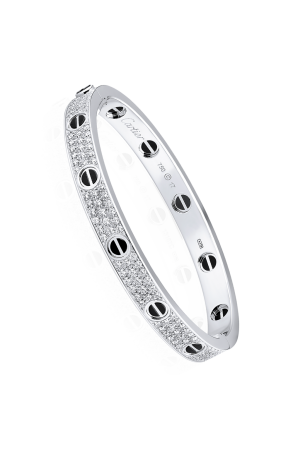 Cartier Love Diamond Paved Ceramic Bracelet N6032417 24355