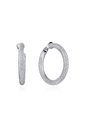 Серьги Chaumet hoop earrings in white gold and diamonds (24669)