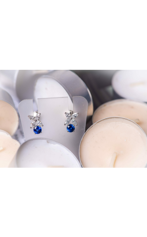 Серьги Tiffany & Co Victoria Diamond Sapphire Platinum Earrings (24549) №2