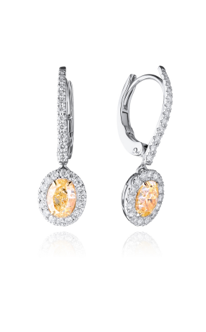 Серьги GIA с бриллиантами 2,00 ct Fancy Light Yellow/VS1 (27313)